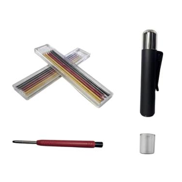 Imagem de KiBcsLic Lápis de carpinteiro, conjunto de marcadores de lápis com furo profundo para engenharia, caneta de ponta longa com longo alcance, marcador de ponta, Style C