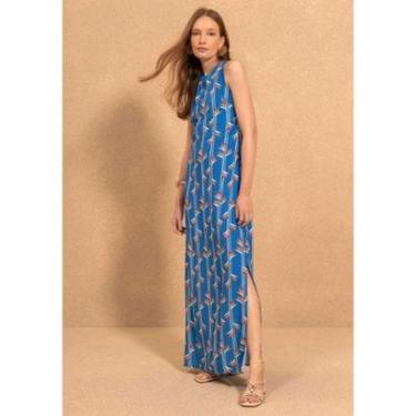 Imagem de Vestido Longo Estampado Com Alças Cruzadas Nas Costas-Feminino