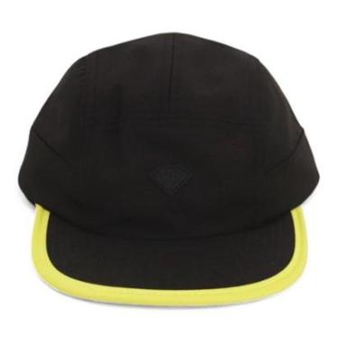 Imagem de Boné Diamond Five Panel Rubber Applique Camper - Preto (Aba flexível)-Unissex