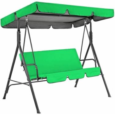 Imagem de Capa de substituição para balanço de jardim de 2/3 lugares com proteção contra raios UV, ideal para móveis externos (Tamanho: 190x132x15cm/150x50x10cm)