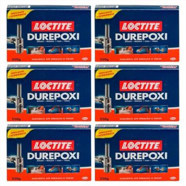 Imagem de Massa Durepoxi Adesivo 250g P/ Metal Vidro Cerâmica Mármore Kit C/ 6