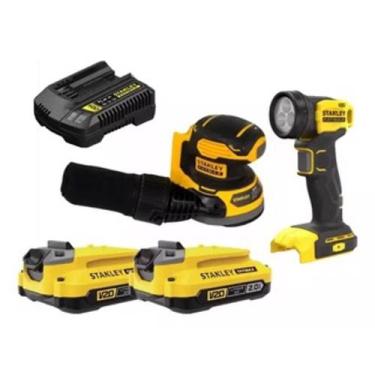 Imagem de Lixadeira Roto Orbital Scs220 Stanley + 2 Baterias 2ah + Carregador Bi