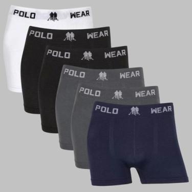 Imagem de Kit 6 Cuecas Boxer Masculina Polo Wear Seamless Microfibra, 1branco, 2