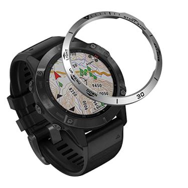 Imagem de MGTCAR Aço para Garmin Fenix 6 6X Pro 6X Safira Anéis de Bisel Adesivo Anti Risco Capa de Metal Protetor Smartwatch Acessórios anel (Cor: F, Tamanho: Para Fenix 6 Safira)