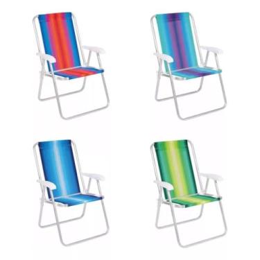 Imagem de Cadeira de Praia Dobrável em Alumínio, Leve e Resistente, Ideal para Praia, Camping e Jardim, Suporta até 110kg