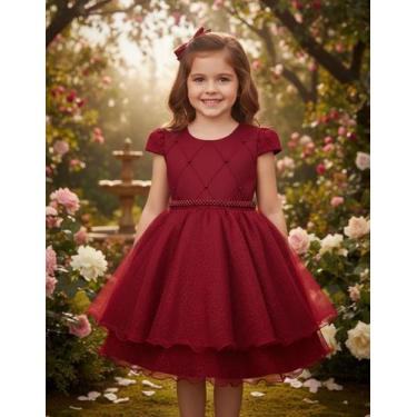 Imagem de Vestido Infantil Princesa Pérola Festa Luxo Saia De Brilho - Algodão D