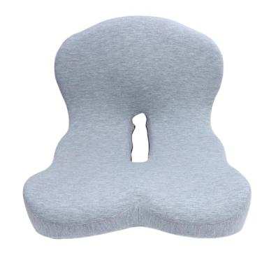 Imagem de WALFRONT Almofada Lombar de Espuma Viscoelástica, Encosto Ergonômico Com Capa Removível para Cadeira de Escritório, Viagem, Carro, Casa, Travesseiro de Suporte Portátil de 17,3 X 16,5 X 12,6 pol.