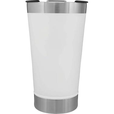 Imagem de Copo Térmico Inox 473ml com Tampa Caneca Isolada Bebida Quente Fria Portátil(BRANCO)