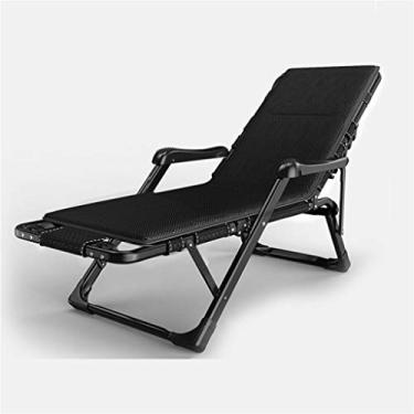 Imagem de Espreguiçadeiras de jardim espreguiçadeiras dobráveis espreguiçadeiras dobráveis com almofada de algodão cadeira ajustável, almoço de escritório adulto multifuncional, jardim externo portátil