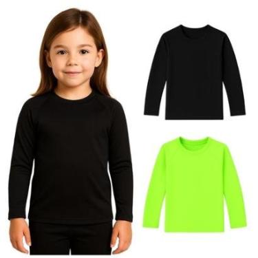 Imagem de Kit 2 Camisetas Manga Longa Infantil Menina Proteção Solar-Feminino