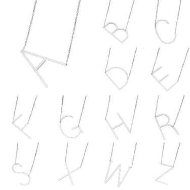 Imagem de Colar Prateado Letra O Delicado E7332