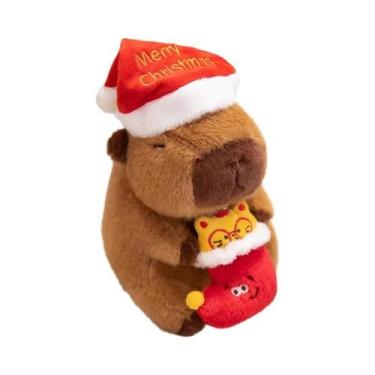 Imagem de Brinquedo De Natal Capivara De Pelúcia De 20cm, Boneco De Neve, Sapato