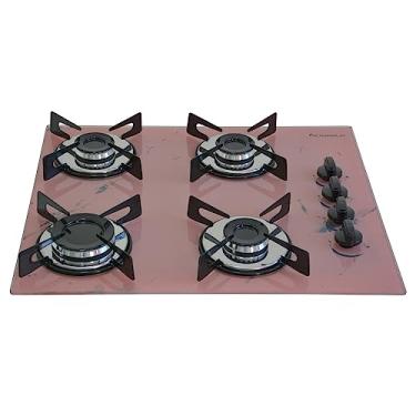 Imagem de Cooktop Premium 4 bocas Ultra chama Marmorizado Rosa Chamalar Bivolt.