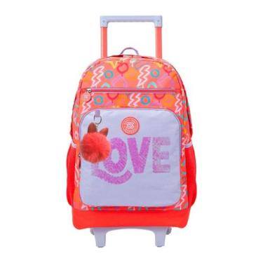 Imagem de Mochila de Rodas Juvenil Spray Menina Glitter Grande 13760 - Xeryus