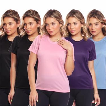 Imagem de Kit 5 Camisas Academia Esportiva Com Proteção Uv Feminina-Feminino