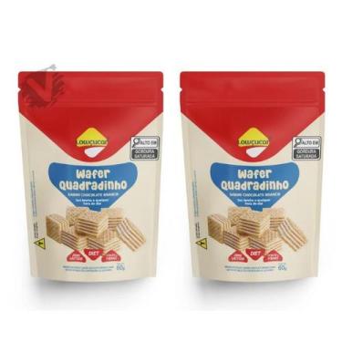 Imagem de Kit 2 Wafer Quadradinho Lowçucar Zero Lactose Sabor Chocolate Branco 6