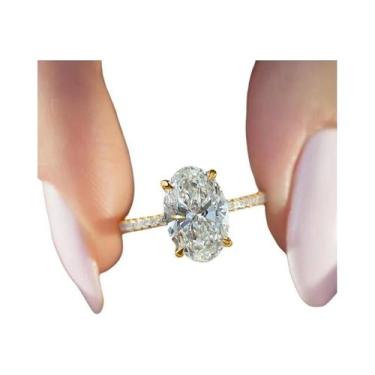 Imagem de Anel De Noivado E Casamento Feminino Em Prata Esterlina 925 Com Zircôn