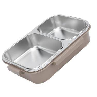 Imagem de KIMISS Lancheira Portátil 1,2L Com 2 Compartimentos - Aquecimento por Injeção de água, Recipiente de Aço Inoxidável 304 Próprio para Máquina de Lavar Louça para Refeições Em Movimento