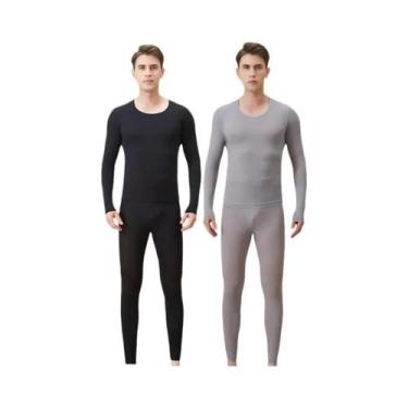 Imagem de Conjunto De Roupa Térmica Masculina Ultrafina Heattech Com Ácido Hialu
