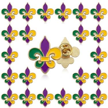 Imagem de Tondiamo 24 alfinetes de carnaval carnaval em massa broches de flor de lis para mulheres carnaval O lírio esmalte pinos para carnaval carnaval festa desfile festa fantasia chapéu bolsas broches