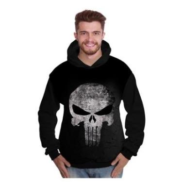 Imagem de Blusa de Moletom O Justiceiro The Punisher Caveira Preto-Masculino