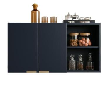 Imagem de Armário Suspenso Para Cozinha, Lavanderia E Escritório Com Elegância Armario Aereo De Cozinha(PRETO)