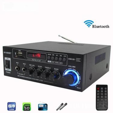 Imagem de Amplificador De Home Theater 2000W 2.0 Canais Com EQ FM SD USB 2 Micro