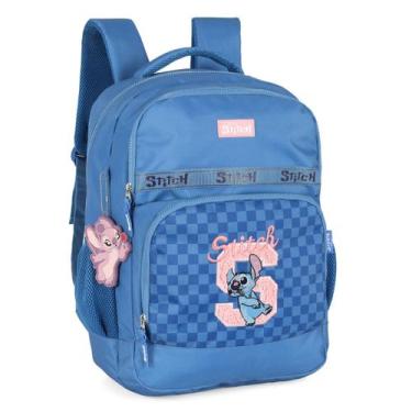 Imagem de Mochila Stitch Escolar De Costas Disney Menina Grande Azul - Luxcel