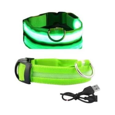 Imagem de Coleira LED USB Recarregável Para Cães Com 3 Modos, Acessório Luminoso