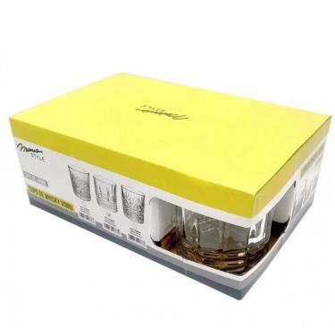 Imagem de Jogo De 6 Copos Baixos Para Whisky Vidro 340 Ml - Mimo Style