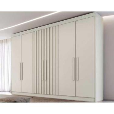 Imagem de Guarda Roupa Casal Potente 6 Portas C/ 2 Ripados E 6 Gavetas Off White - Europa