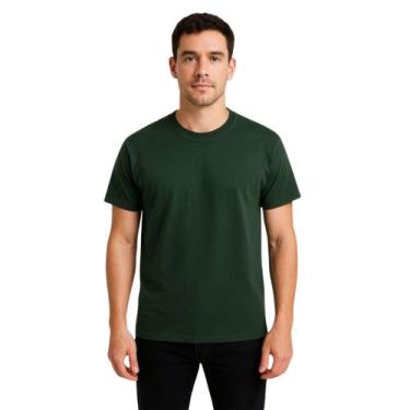 Imagem de Camiseta Básica Masculina 100% Algodão Lisa Premium Básica Casual Dia 