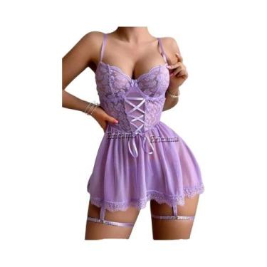 Imagem de Conjunto De Sutiã E Calcinha De Renda Sexy Transparente, Lingerie Luxu