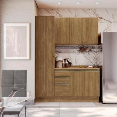 Imagem de Armário de Cozinha Compacta 100% MDF 170cm Nogueira Celeste Kappesberg