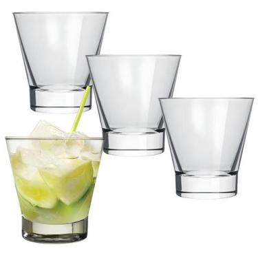 Imagem de Kit 4 Copo Caipirinha Baixo Drinks Whisky Caldereta 350ml - NADIR