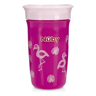 Imagem de Copo De Treinamento Infantil Aprendizado 360 300ml Bebê - Nuby, Rosa