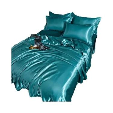 Imagem de Conjunto De Cama De Luxo Em Cetim Sedoso, Tamanho Queen E King, Capa D