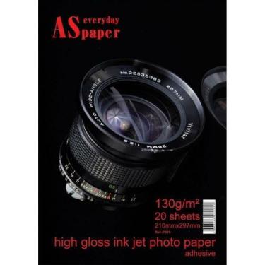 Imagem de Papel Fotográfico inkjet A4 High Glossy Adesivo 130g 20fls - USA FOLIE