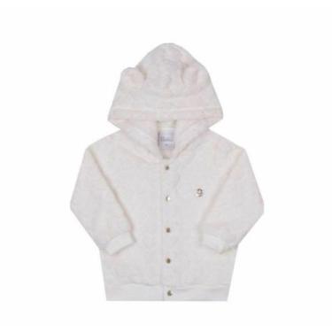 Imagem de Casaco Jaqueta Bebê Menina Pelo Inverno Capuz Paraiso 14747, Off white