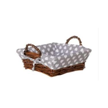 Imagem de Cesta Quadrada Mundiart com Tecido 23x23/8cm