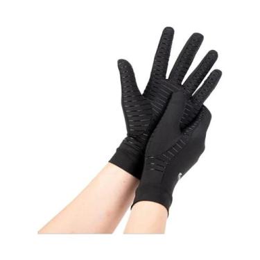 Imagem de Luvas De Compressão De Cobre Unissex Para Artrite, Pretas, Antiderrapa