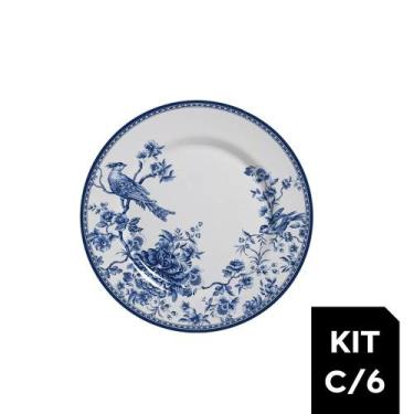 Imagem de Jogo c/6 Pratos Raso Cerâmica Chinese Garden Plus Alleanza