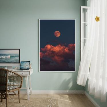 Imagem de Quadro Decorativo Noite De Lua Cheia 70x50cm Mold Preta