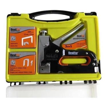 Imagem de Grampeador Profissional Tapeçaria Estofado + Grampos E Pregos - SG UTI