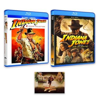 Imagem de Generic Coleção De Blu-Ray Da Série Completa Filmes Indiana Jones 1-5: Os Caçadores Arca Perdida / Templo Perdição, Última Cruzada, Reino, Caveira Cristal, Dial Destiny + Incluindo Cartão Arte Bônus