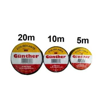 Imagem de 10 Fita Isolante 18mm - 5 metros, 10 metros ou 20 metros ADESIVA ANTIC