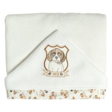 Imagem de Toalha de Banho Bebê Doguinhos Bege 87x88 cm - Hug