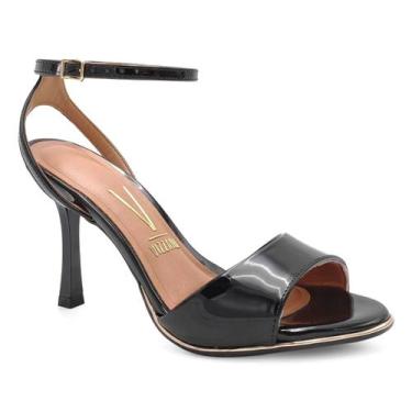 Imagem de Sandalia Vizzano Feminino Salto Fino Verniz Social Chic, Preto, 35