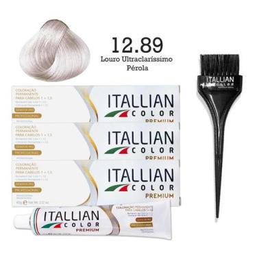 Imagem de 3 Unidades Coloração 12.89 Louro Ultraclaríssimo Pérola  Itallian Colo