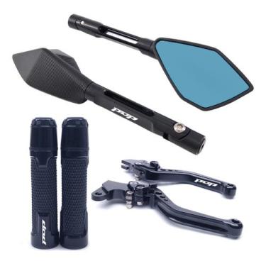 Imagem de Kit Manete Manopla Retrovisor Pop 100 Pop 110 Gravado Laser - Special 